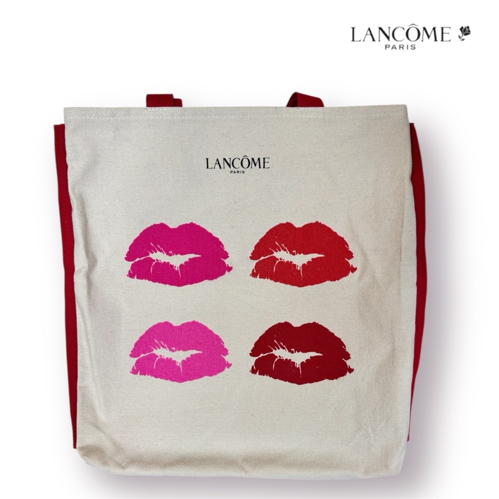 🛍️SALE🛍️ Lancôme Paris Multi-Lip Print Canvas Tote Bag - Picture 2 of 5